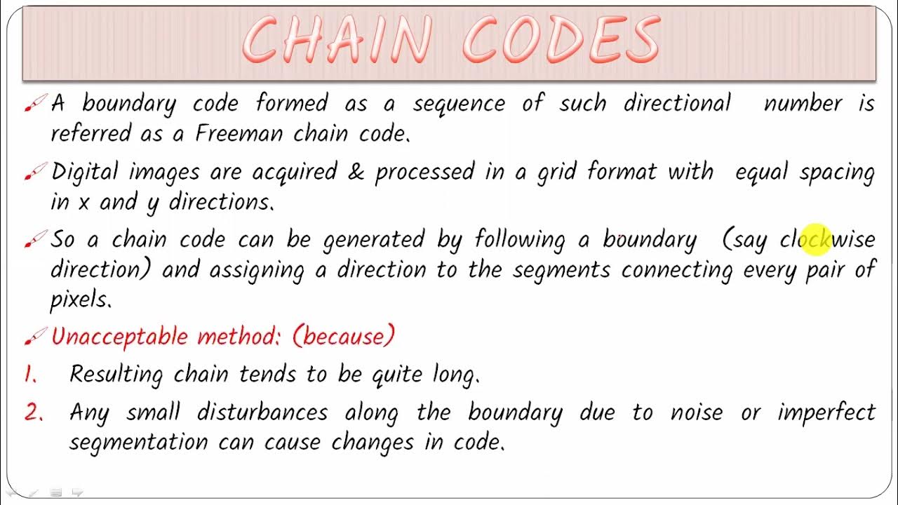 CHAIN CODES IN IMAGE PROCESSING YouTube