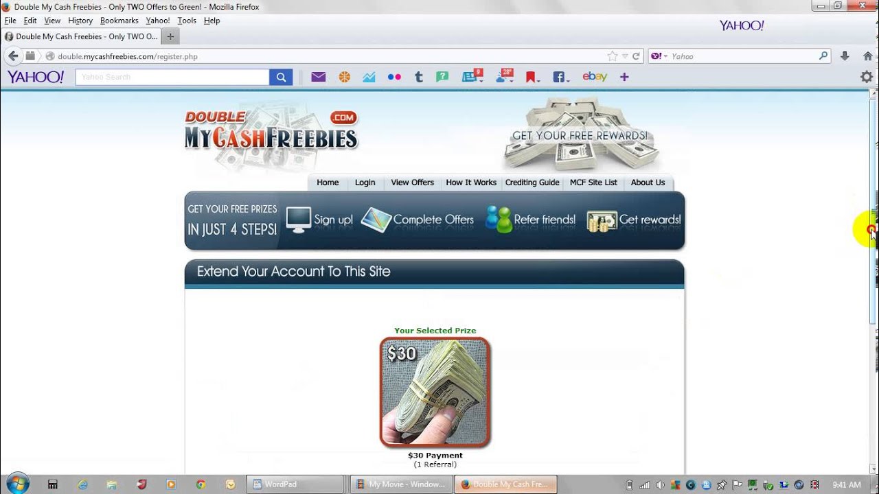 My Cash Freebies - Extending Your Account