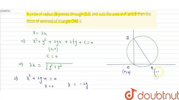 A circle of radius 3k passes through (0.0) and cuts the axes in A and B then the locus of centro...