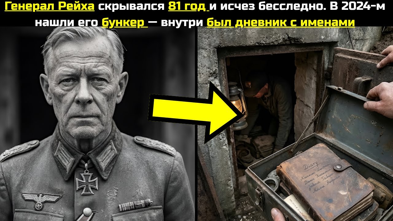 Генерал Рейха скрывался 81 год и исчез бесследно. В 2024 нашли его бункер внутри был дневник именами