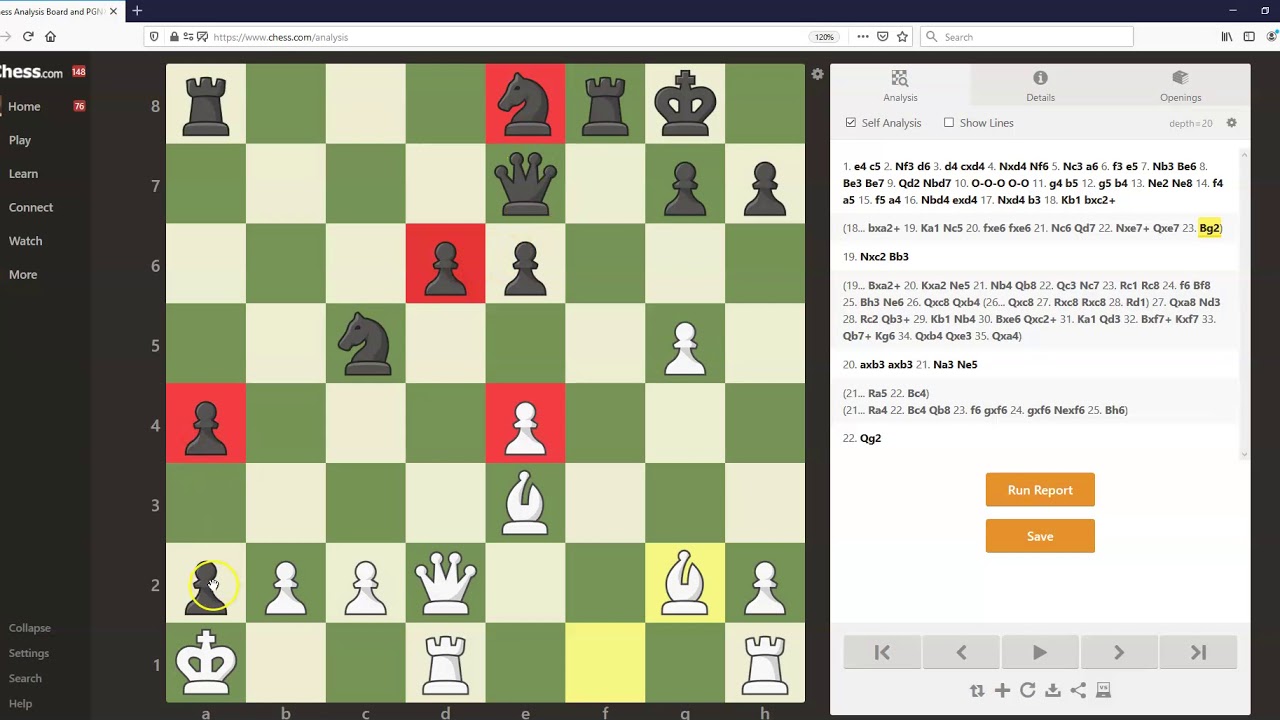 a) Chess tree corresponding to the main opening-lines up to depth