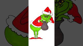 Grinch Santa Claus Christmas Coloring and Drawing #drawing #coloring #christmas #shorts