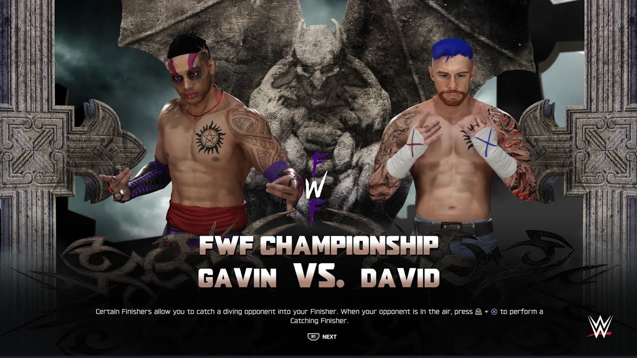 FwF champion ship match last man standing Gavin vs the rocker David