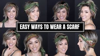 EASY WAYS TO STYLE A SCARF || short hair