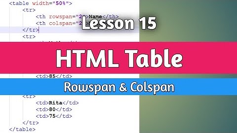 Lesson 15|HTML Table Tag with Rowspan and Colspan Explained in Hindi|Complete Tutorial for Beginners