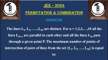The lines L1, L2, …..,I20 are distinct. For n = 1,2,3,…,10 all the lines L2n-1 are parallel to each
