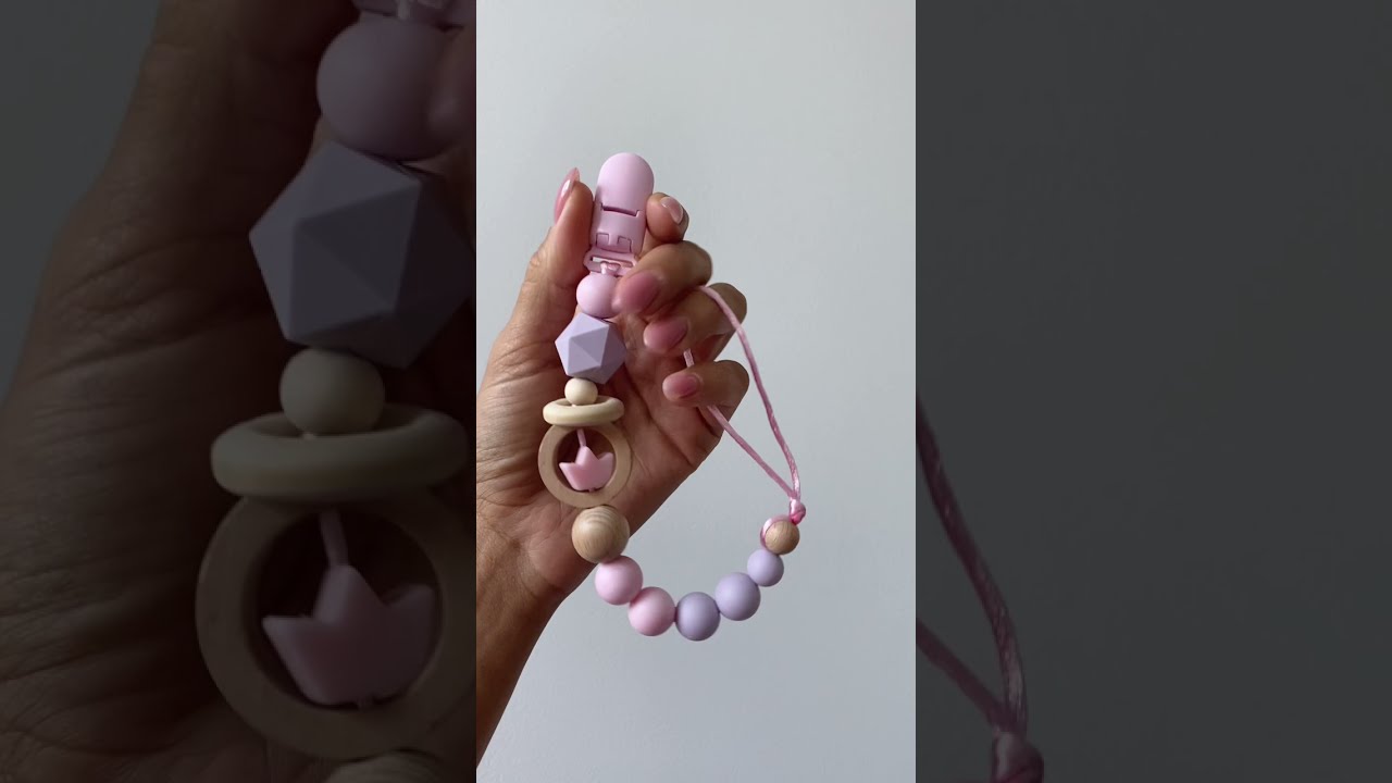 Держатель для пустышки/прорезыватель 2 в 1 MEDIUM, цвет розовый