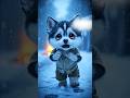 The Baby Husky Shivering 🥶 in Snow