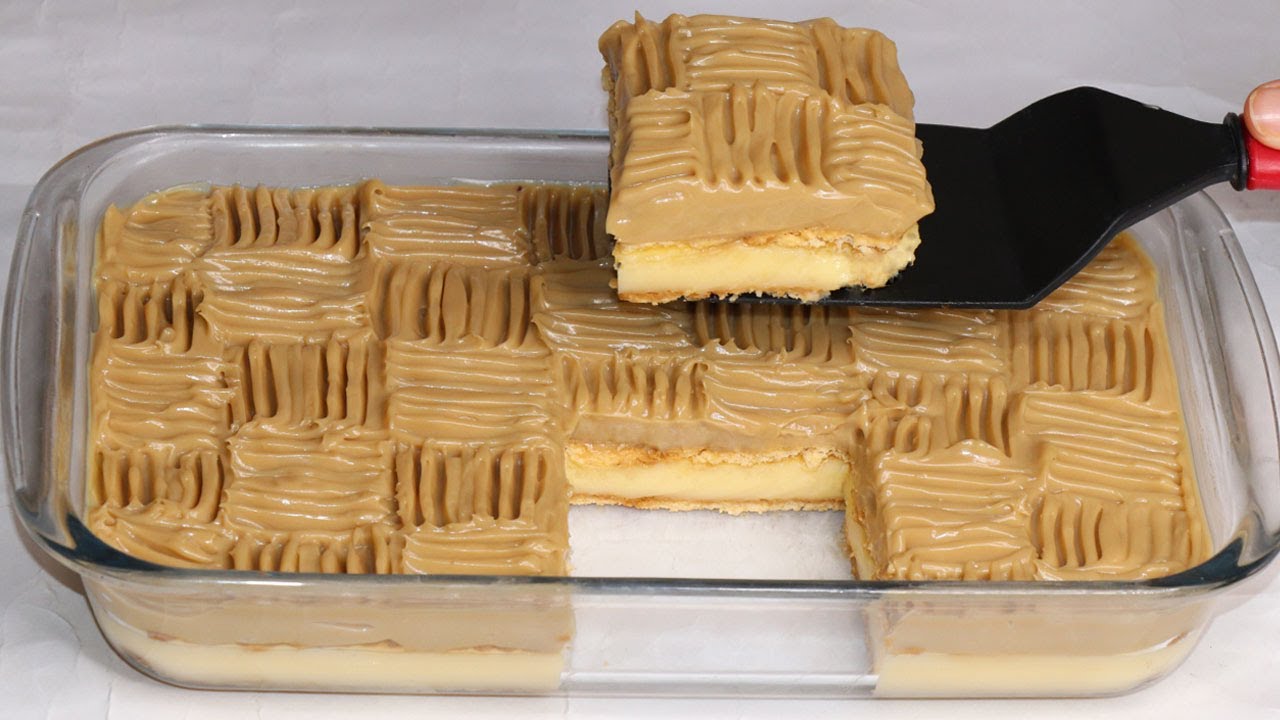 لعشاق القهوة😋☕ عندك حليب والقهوة في المنزل حضري ألد تحلية  باردة بدون فرن وبدون بيض ولا  دقيق