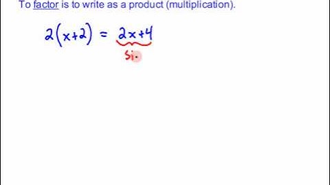 College Algebra - Section R4 - Video 1 - What is Factoring
