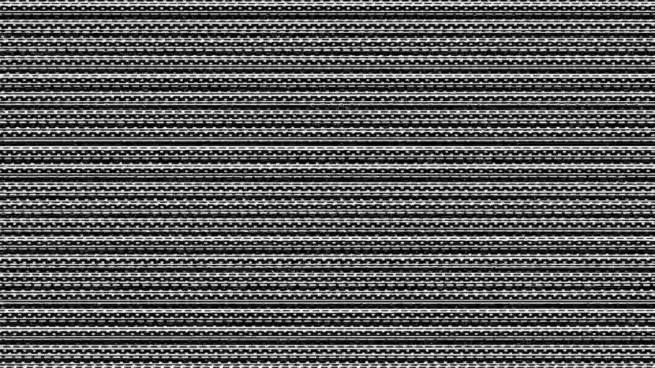 Minimal Black & White Static Lines + Noise Sound 