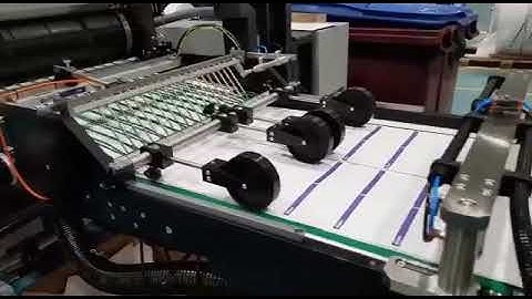 Rietstack Non-Stop Stacker inline with Gallus Labelmaster