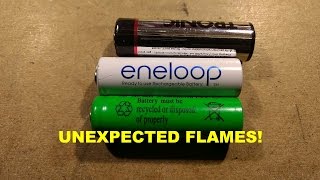 What's inside Eneloop and LIDL NiMh cells (fire, apparently)
