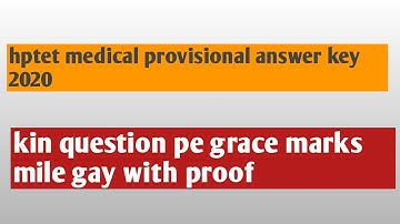 Hptet medical 2020 grace marks question / ### with proof  by learning with me