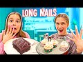 Who Can BAKE The BEST With LONG NAILS Wins $1000!! | JKREW