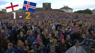 Icelanders in Reykjavik watching match England - Iceland