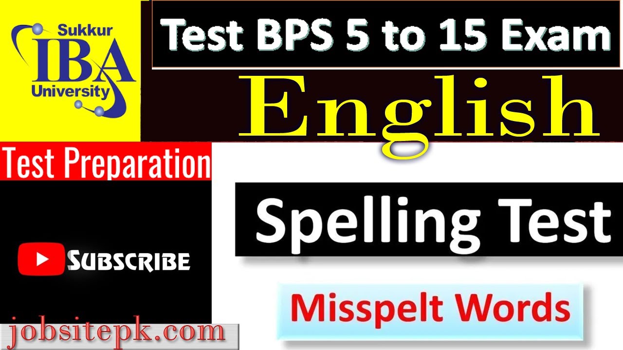 Error in Spelling MCQ Correct Spelling Sukkur IBA Screening Test Guide for Error detection | NTS