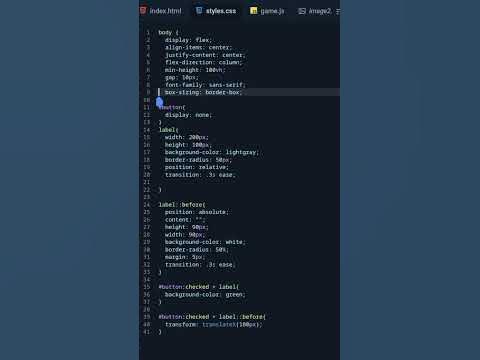 How to make toggle button in html & css - YouTube
