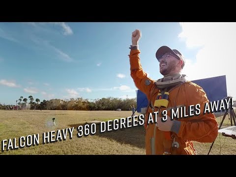 Falcon Heavy 360 Degree 8K from 3 miles away!