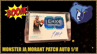 JA MORANT SPONSOR PATCH AUTO 1/1! 2020/21 Panini Flawless Basketball Hobby 2 Box Case Break #24