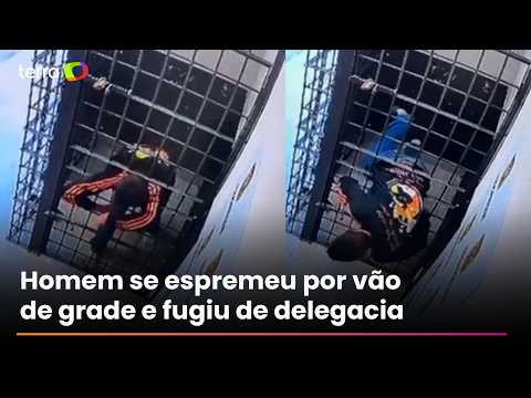Vídeo mostra fuga de preso por vão de grade em cela de delegacia em Florianópolis