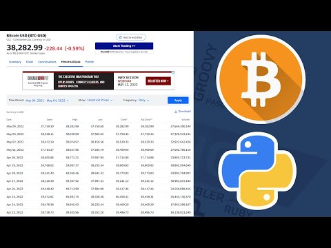 Download Cryptocurrency Crypto Historical Price With Python 