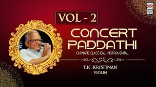 Violin genius tn krishnan belts out five marvelous tunes. this album
begins with a ragam-tanam-pallavi in raga shankarabharanam, followed
by meevalla gunados...