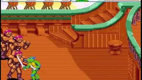 TMNT IV Turtles in Time (SNES) Walkthrough Part 4 - Slashasauras Rex!