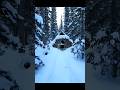 Trudging through deep snow to find the perfect escape❄️🏠#crazycamping #wintercamping