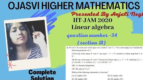 IIT-JAM 2020 Mathematics Solution Q.no.34 Linear Algebra (linear Maps)| CSIR-NET,GATE