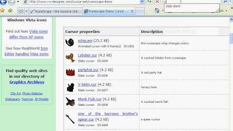 runescape-how to download and install runescape cursors