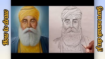 How to draw Guru Nanak Dev ji step by step | Drawing Guru Nanak Dev ji |Pencil drawing tutorial