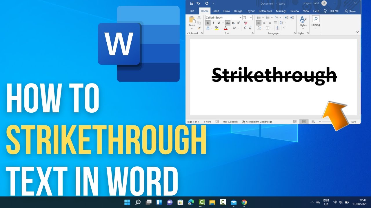 Apply single or double strikethrough in Word