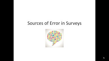 Sources of error in surveys