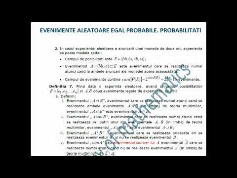 Statistica si probabilitati - Probabilitati - Experienta aleatoare - Proba - Posibilitate-Eveniment