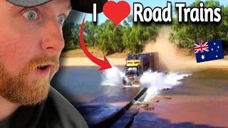 American Reacts to Crazy Outback Road Train Clips