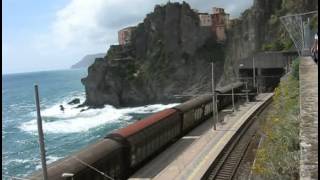 Some trains in the Cinque Terre, Italy June 2012