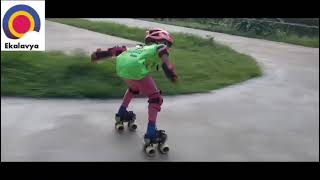 Quad skating by 7yrs Girl
