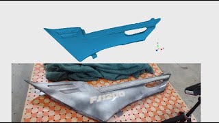 3D Scanning Motorcycle Side cover with Revopoint Pop 2