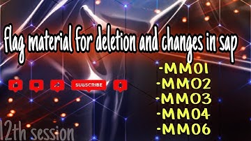 Flag material for deletion and changes in sap || MM01 || MM02 || MM03 || MM04 || MM06 |