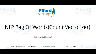L 2 NLP Bag Of Words(Count Vectorizer)