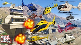 GTA V: Every Helicopters Military Airport Shoot Down Crash and Fail Compilation