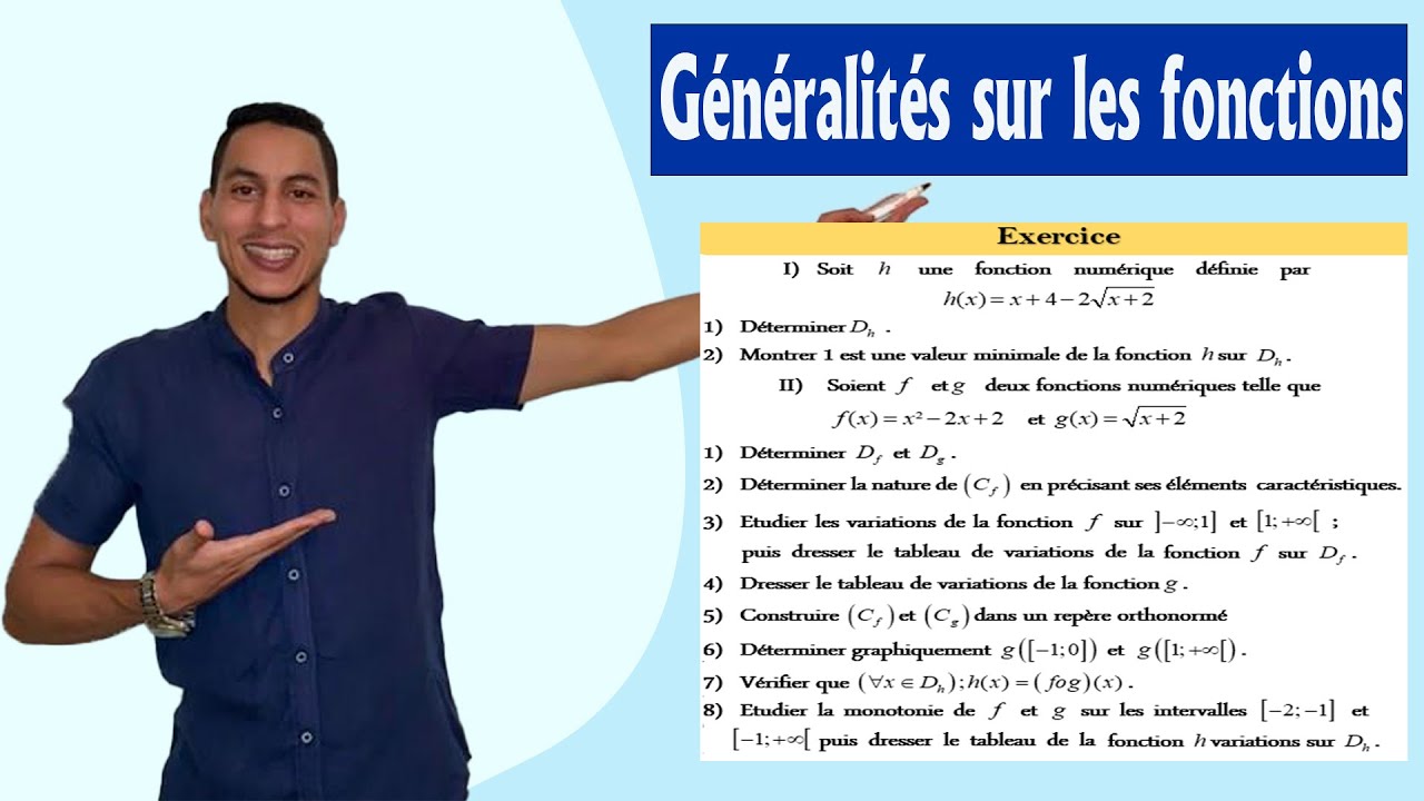 généralités sur les fonctions 1bac exercices - composé de deux fonctions variations -parabole -√x+a