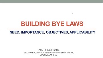 Building bye laws- Lecture