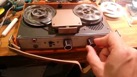 The SANDY Deluxe Rim-Drive 3" portable reel-to-reel tape recorder!
