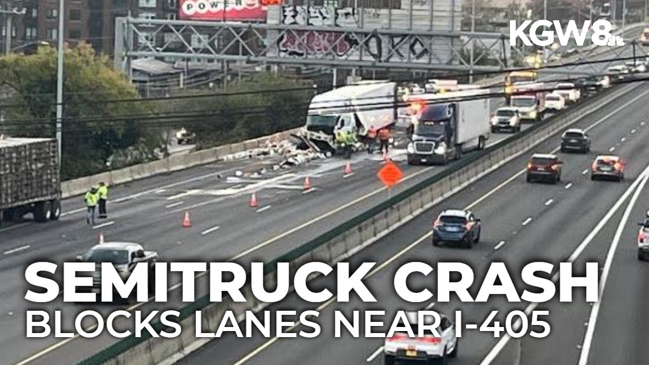 Semitruck crash on I-5 north near I-405 split causes massive traffic backup