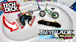 ARENA DE BEYBLADE VIROU PISTA DE SKATE TECH DECK FINGERBOARD!