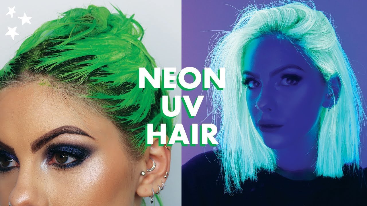 NEON UV GREEN HAIR DYE TUTORIAL - YouTube