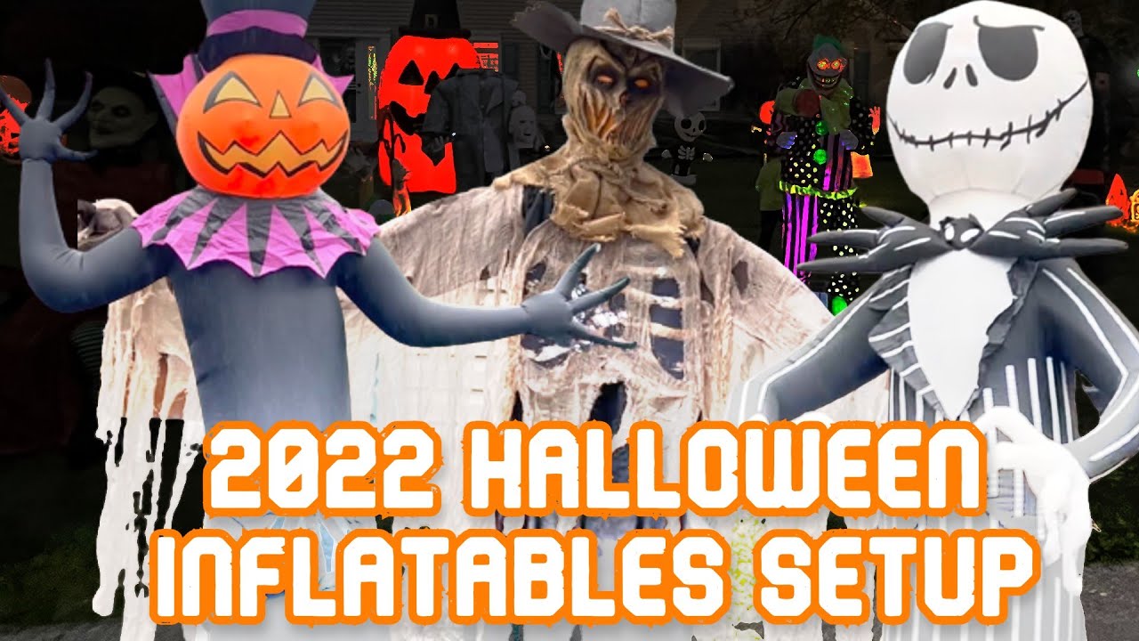2022 Halloween Inflatables Yard Setup YouTube