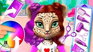 Прически для девочки кошечки в салоне красоты в детской игре | Видео для детей Прически для девочки кошечки в салоне красоты в детской игре | Видео для детей